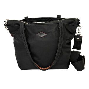 MZ Wallace Black Soho Tote Bag Medium Nylon Removeable Strap Pockets Travel